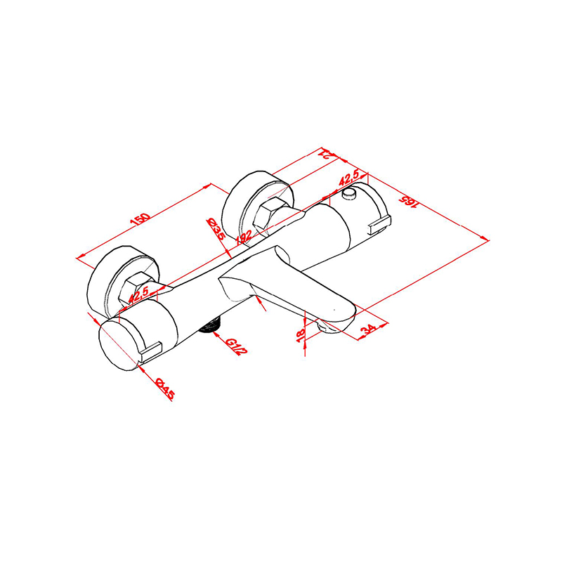 Thermostatic Shower Column Faucet