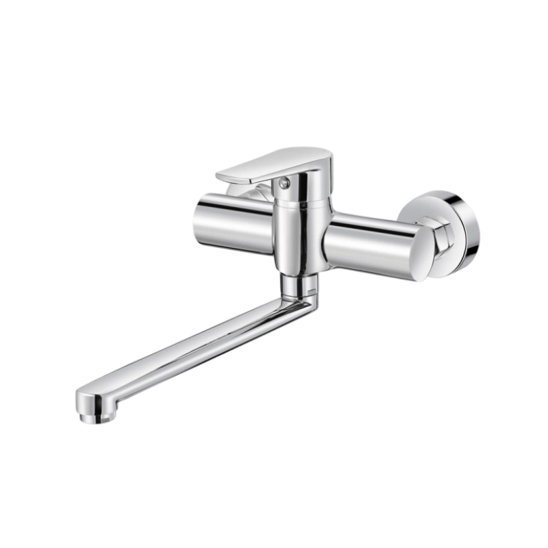 Wall-Mounted Kitchen Faucet With Wall Flange