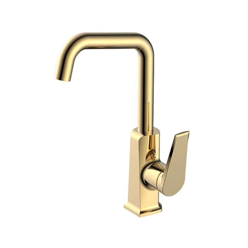 Countertop High-Curve Brass Basin Faucet