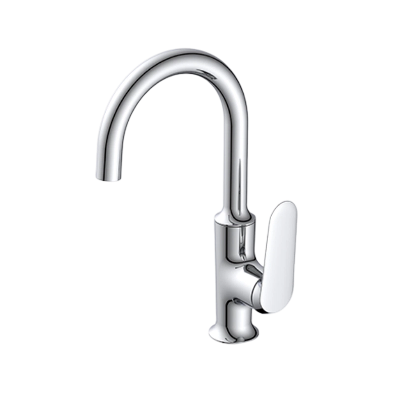 Countertop High-Curve Brass Basin Faucet